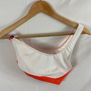 Hollie Watman color block one shoulder bikini top size medium